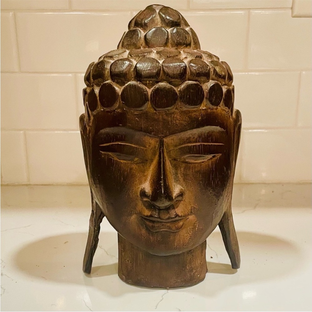 Wooden Buda head from Indonesia